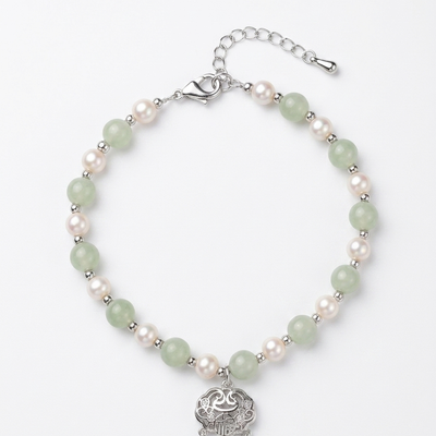 silver plated pearl accent bracelet