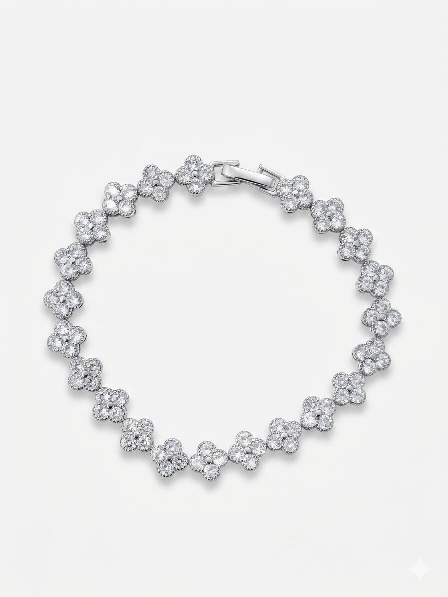 Floral Crystal-Link Bracelet