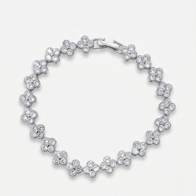 Floral Crystal-Link Bracelet