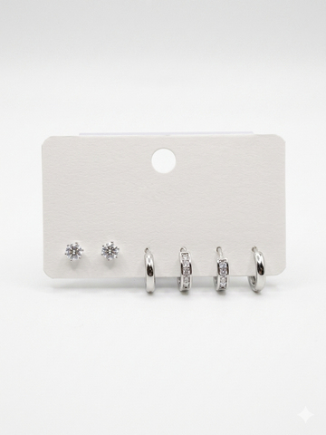 Floral Stud & Hoop Earring Set