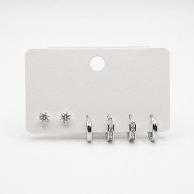 Floral Stud & Hoop Earring Set