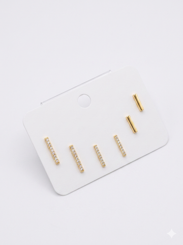 Linear Shine Earring Set
