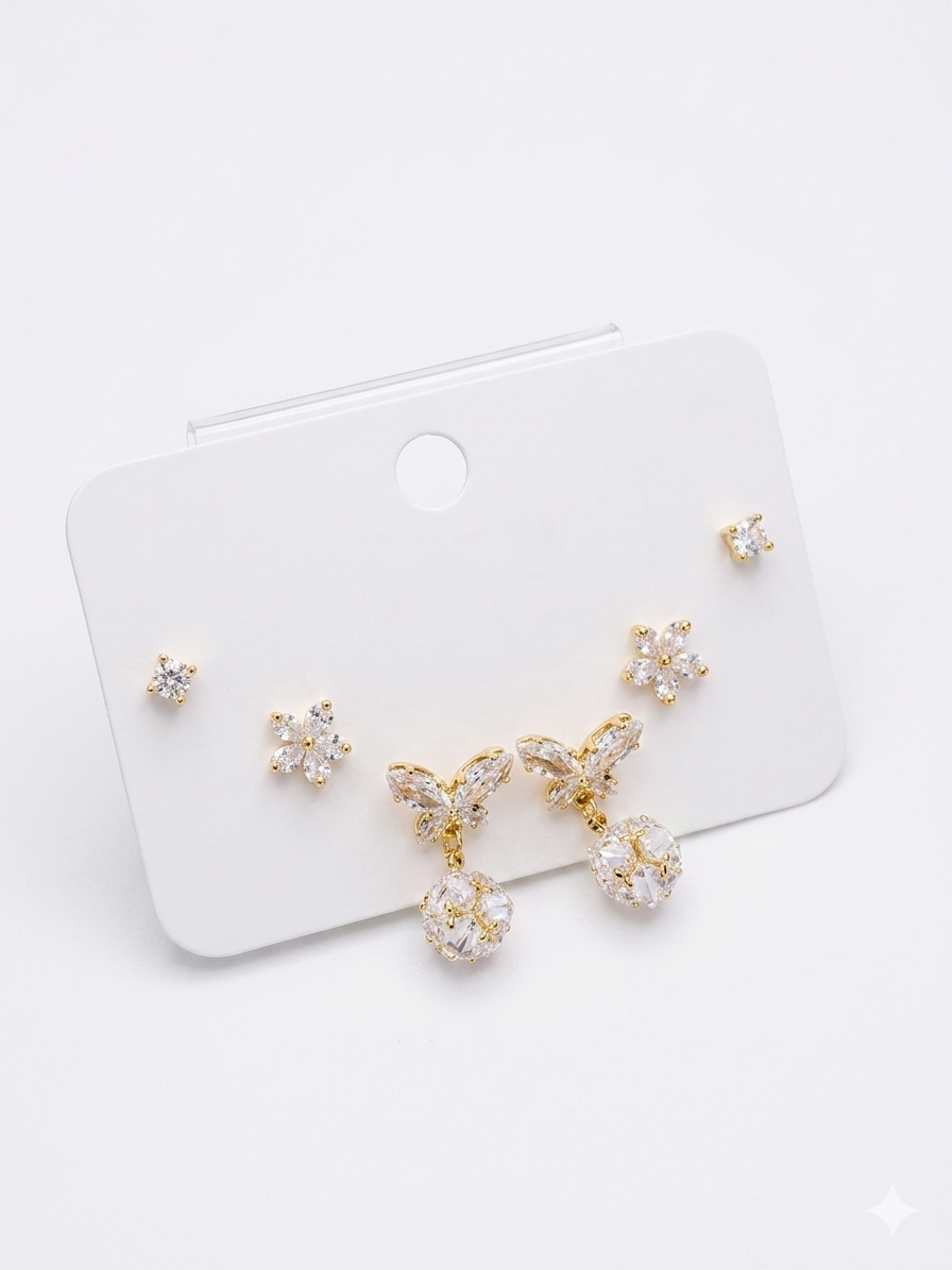 Floral Cluster Earring Set