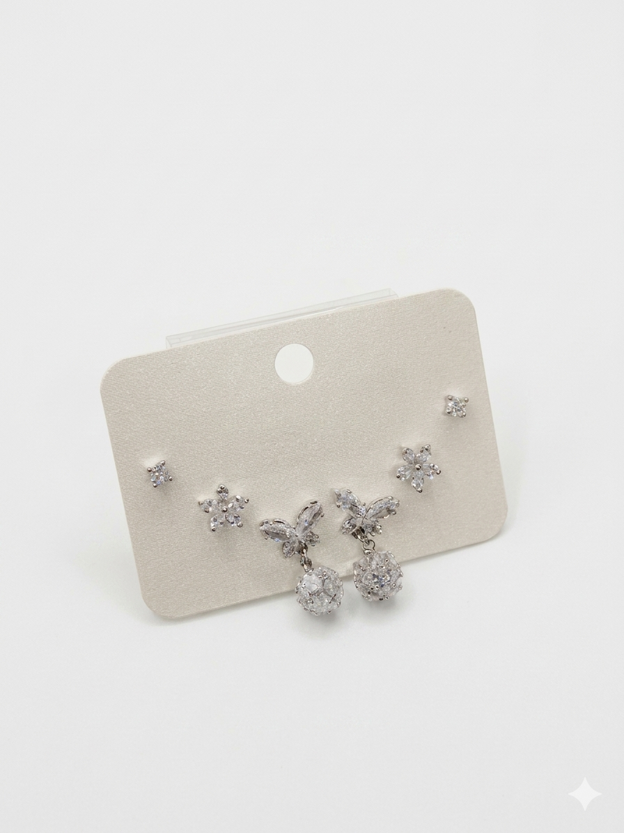 Floral Cluster Earring Set