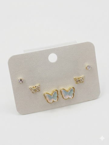 Iridescent Butterfly Earring Set