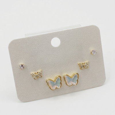 Iridescent Butterfly Earring Set