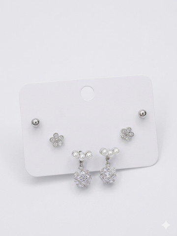 Floral & Drop Earring Set