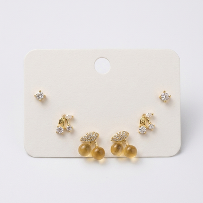 Cherry Charm Earring Set