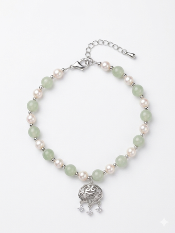 silver plated pearl accent bracelet