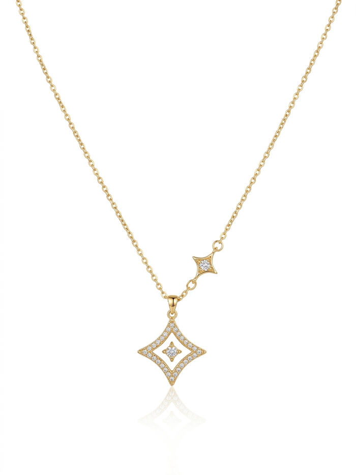 Stellar Rhombus Pendant Necklace